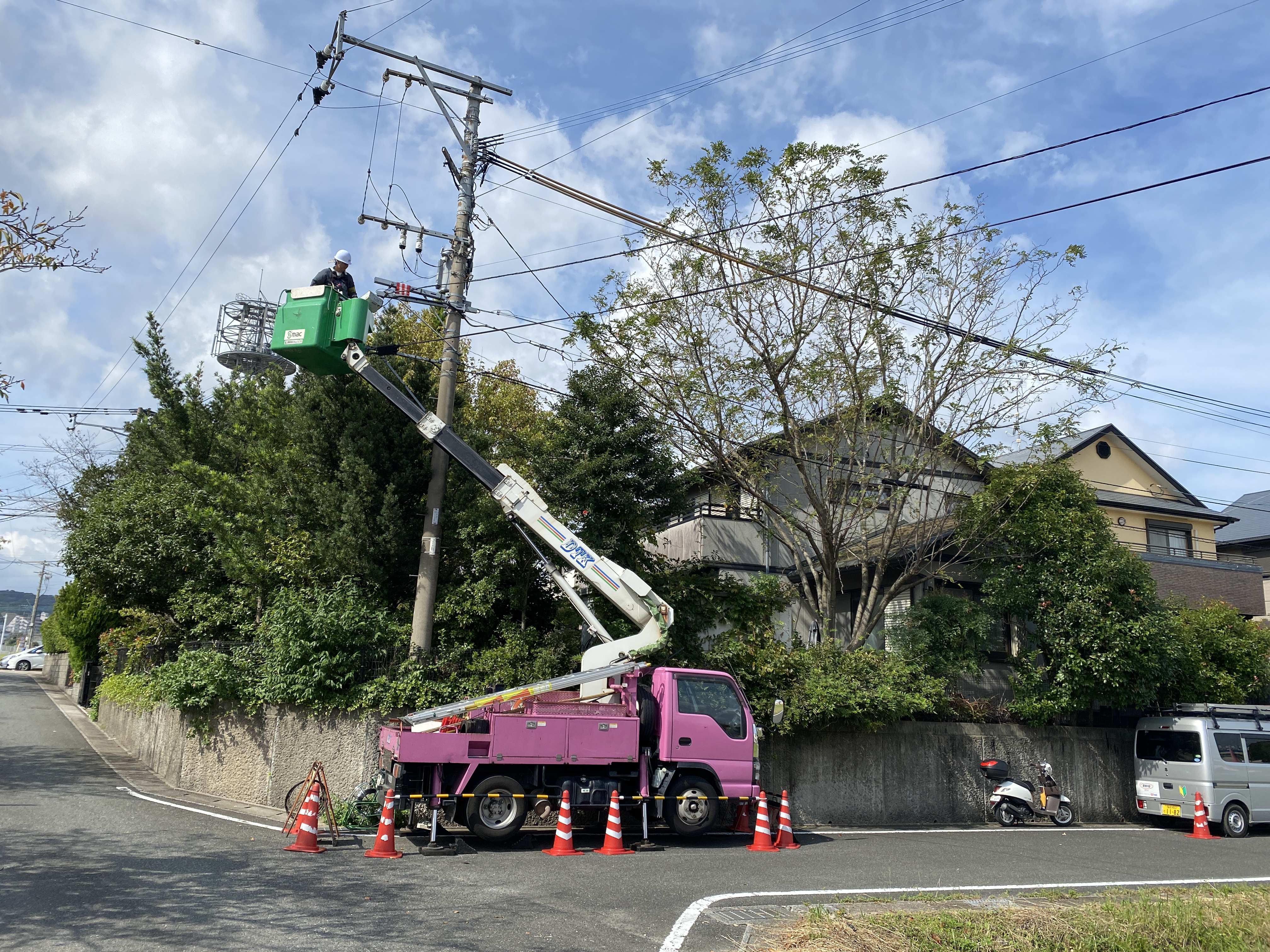 高所作業車での作業